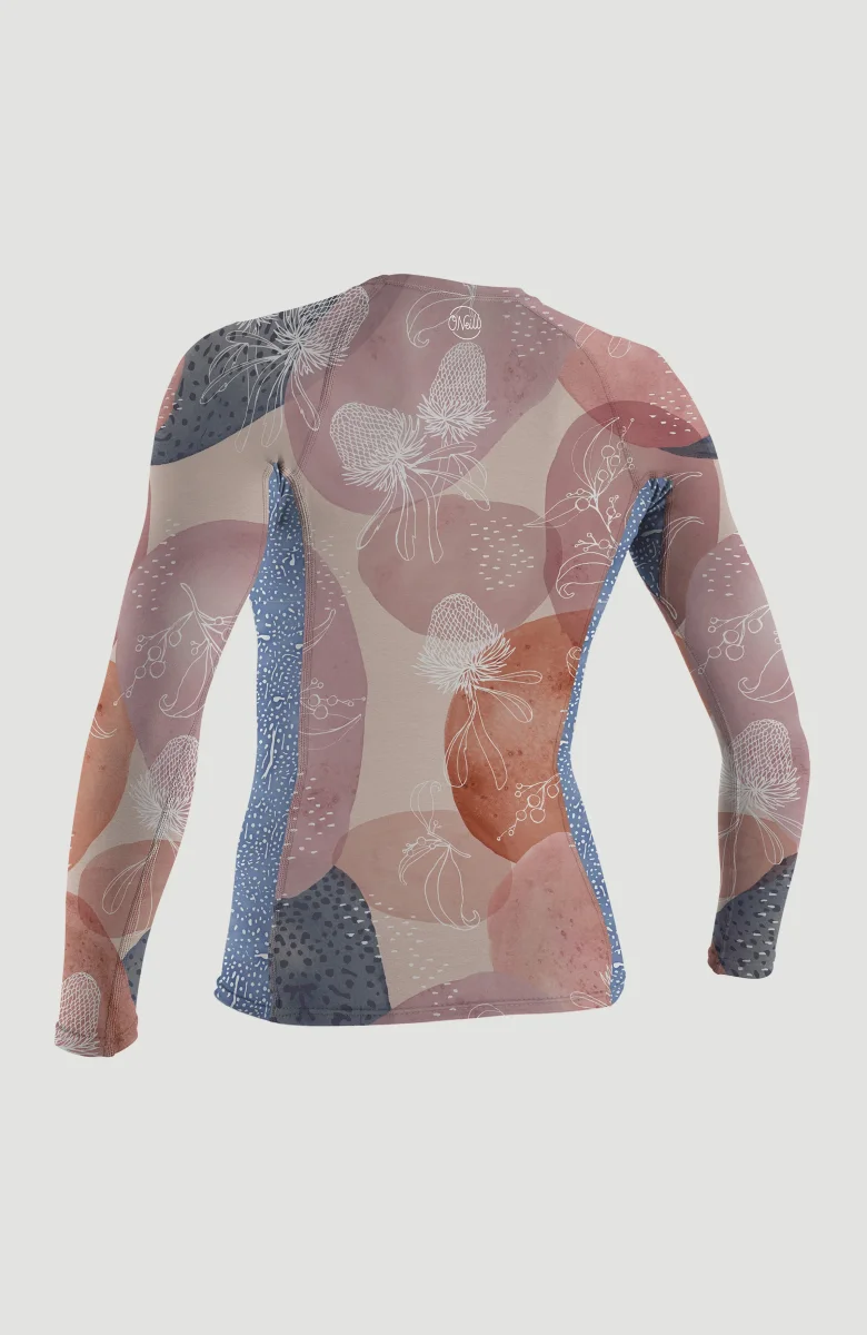 Side Print Long Sleeve Rash Guard | DESERT BLOOM/DRIFT BLUE – Image 3
